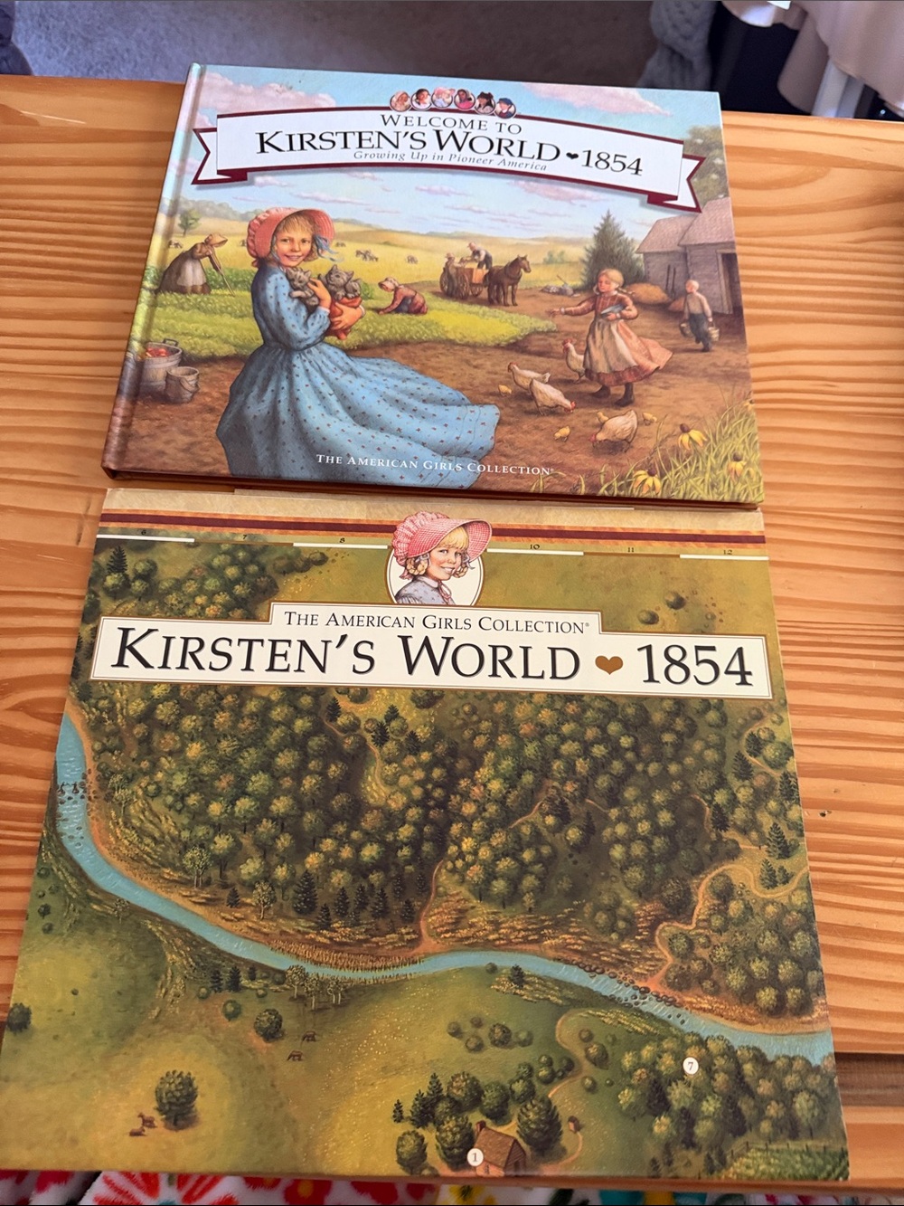 Vintage American Girl Kirsten's World 1854 Hardcover Book & Fold-Out Map Set